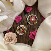 Vriksham Exquisite Floral Kundan Jadau Chandran & Suryan Billai-J2946